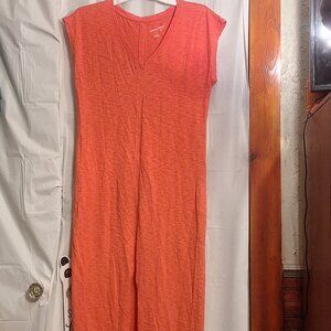 Red Cotton Maxi Dress with front split. Size XS. New with No Tags